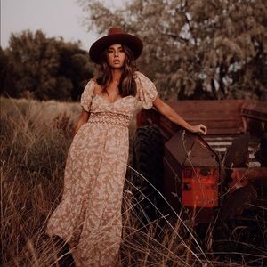 Free People Ellie Printed Maxi Dress NWT